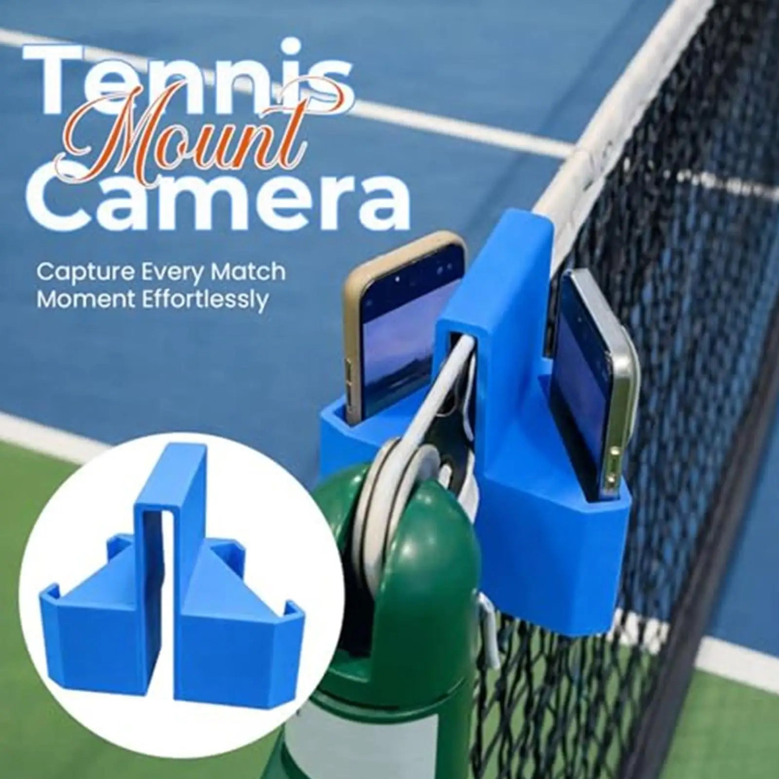 Portable Clamp Mount for Tennis Camera - 3D Printed Holder for Match Analysis and Live Streaming