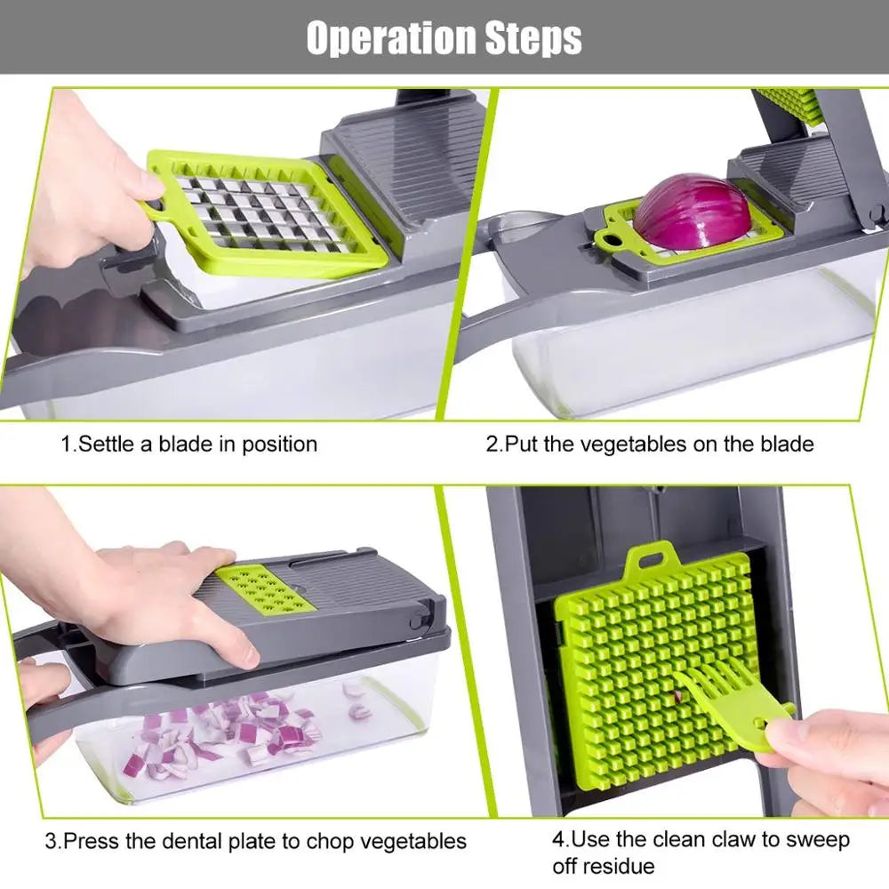 Multifunctional Vegetable Cutter and Slicer with Peeler and Grater for Kitchen Use