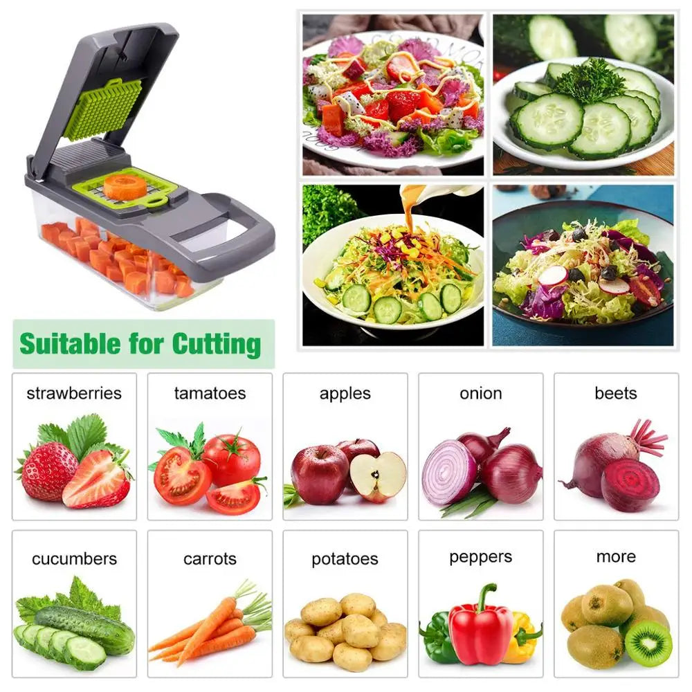 Multifunctional Vegetable Cutter and Slicer with Peeler and Grater for Kitchen Use