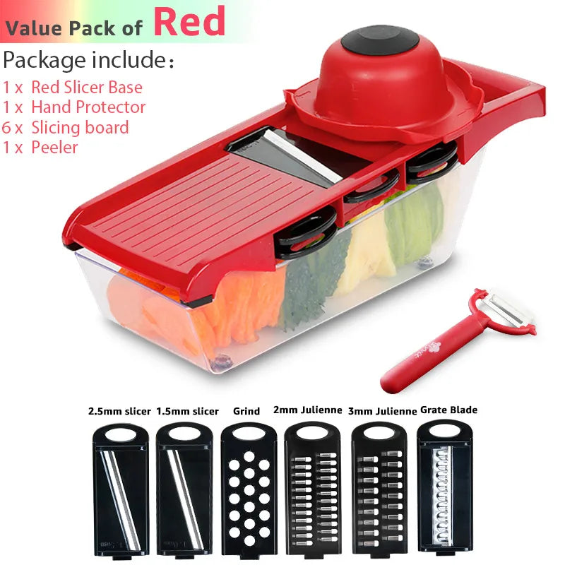 Multifunctional Vegetable Cutter and Slicer with Peeler and Grater for Kitchen Use
