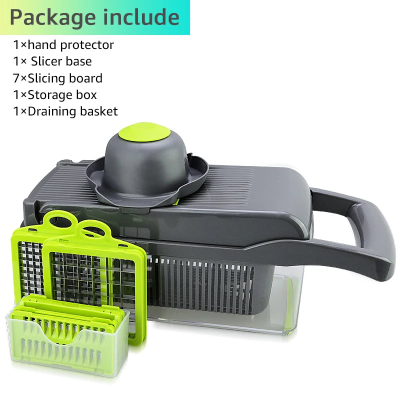 Multifunctional Vegetable Cutter and Slicer with Peeler and Grater for Kitchen Use
