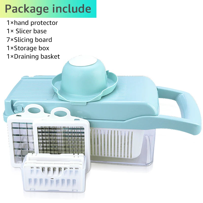 Multifunctional Vegetable Cutter and Slicer with Peeler and Grater for Kitchen Use