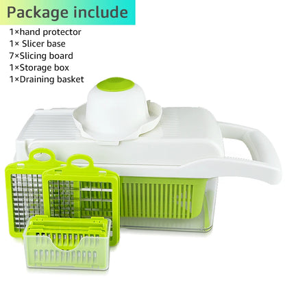Multifunctional Vegetable Cutter and Slicer with Peeler and Grater for Kitchen Use
