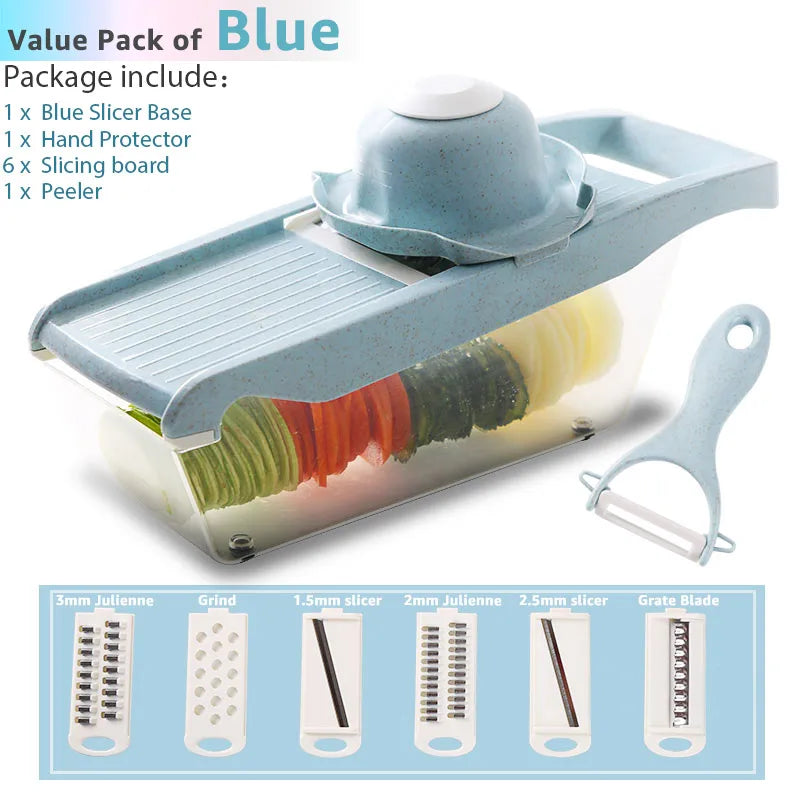 Multifunctional Vegetable Cutter and Slicer with Peeler and Grater for Kitchen Use
