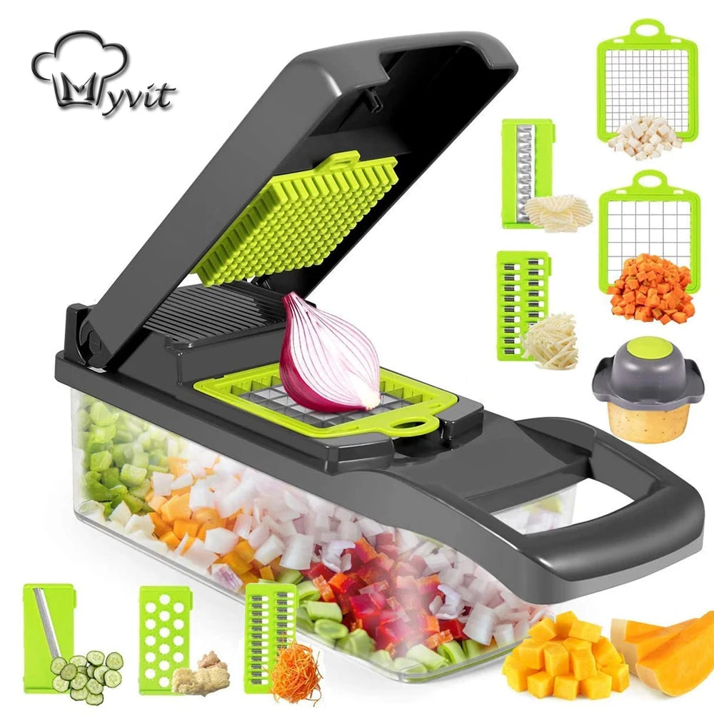 Multifunctional Vegetable Cutter and Slicer with Peeler and Grater for Kitchen Use