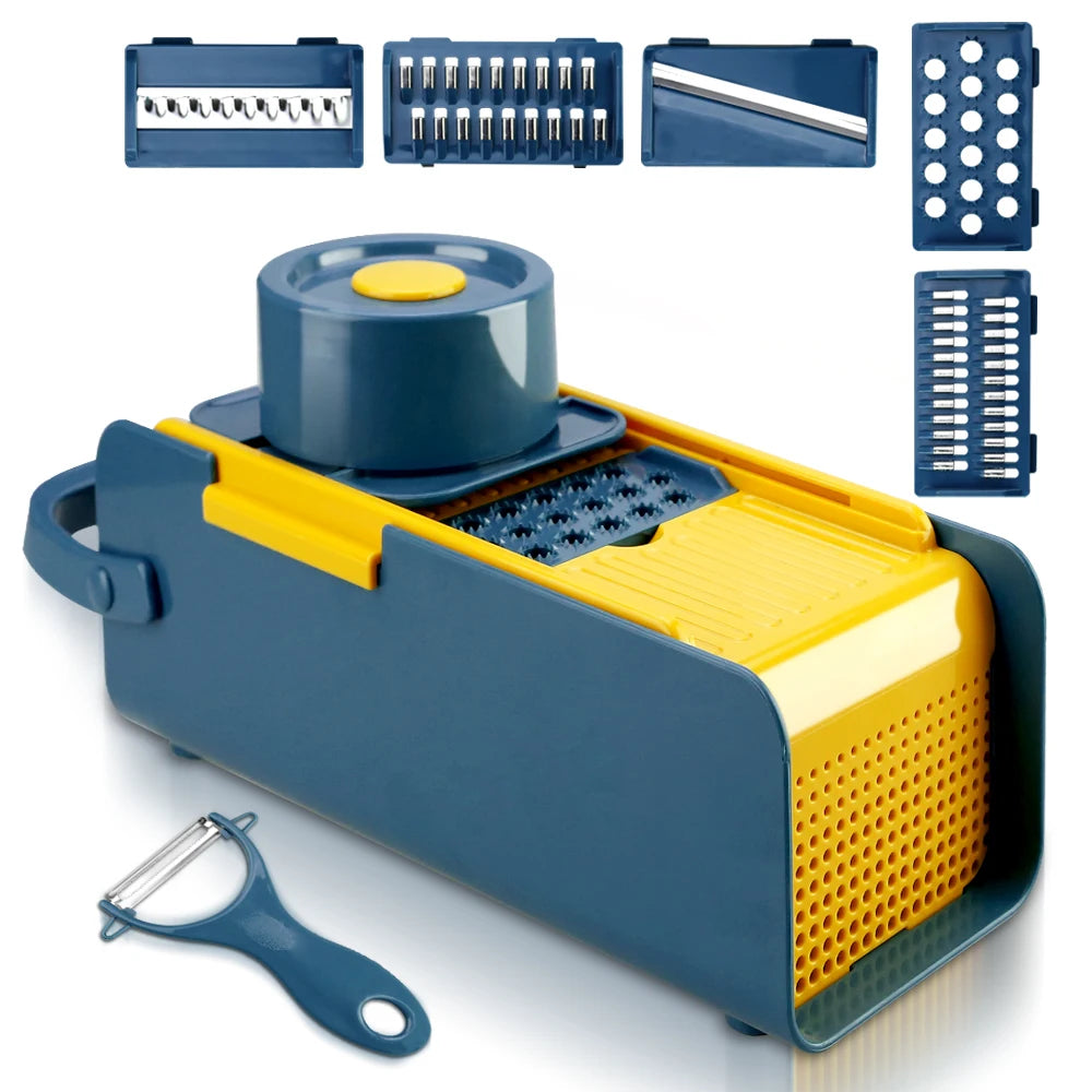 Multifunctional Vegetable Cutter and Slicer with Peeler and Grater for Kitchen Use