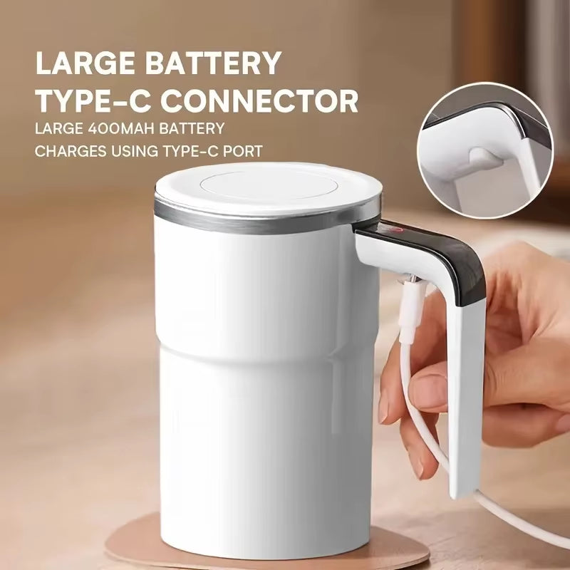 380ML Electric Self-Mixing Coffee Mug with IP67 Waterproof Rating, USB Charging, Digital Display, and Automatic Magnetic Stirring Function